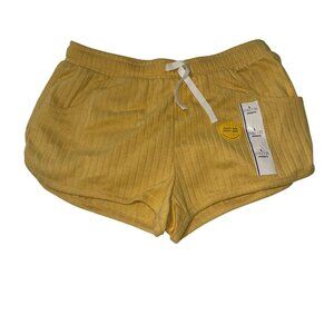 Cat & Jack Girls Yellow Drawstring Shorts L 10/12 Easy On/Off 60% Cotton 40% Rec